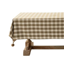 Load image into Gallery viewer, Plaid Woven 100% Cotton Tablecloth with Pom Pom [Online Only]
