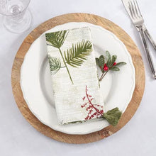 Load image into Gallery viewer, Pine Needle &amp; Red Berry Cotton Christmas Placemats &amp; Table Runner with Tassel 16"W x 72"L [Online Only]
