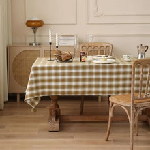 Load image into Gallery viewer, Plaid Woven 100% Cotton Tablecloth with Pom Pom [Online Only]
