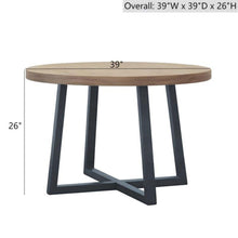 Load image into Gallery viewer, Round Dining Table With Wire Brushed Mindi Top And Mahogany Base - Wheat [Online Only]
