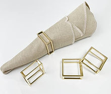 Load image into Gallery viewer, Square Metal Frame Napkin Rings, Set of 4 [Online Only]
