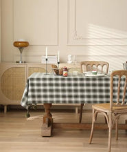 Load image into Gallery viewer, Plaid Woven 100% Cotton Tablecloth with Pom Pom [Online Only]
