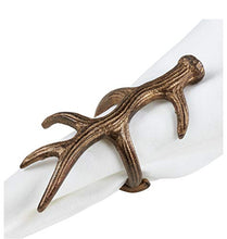 Load image into Gallery viewer, Rustic Antler Design Aluminum Napkin Rings, Set of 4 [Online Only]
