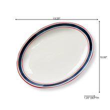 Load image into Gallery viewer, Patriotic Stripe Stoneware Platter
