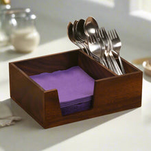 Load image into Gallery viewer, Acacia Wood Flatware &amp; Napkin Holder [Online Only]
