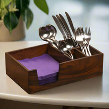Load image into Gallery viewer, Acacia Wood Flatware &amp; Napkin Holder [Online Only]
