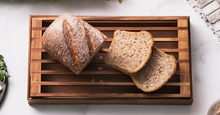 Load image into Gallery viewer, Acacia Wood Three-in-One Tray, Trivet and Bread Crumb Catcher [Online Only]
