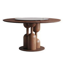 Load image into Gallery viewer, Round Dining Table With Lazy Susan For Living Room - Walnut [Online Only]
