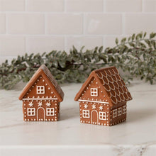 Load image into Gallery viewer, Gingerbread House Salt And Pepper Shaker Set of 2
