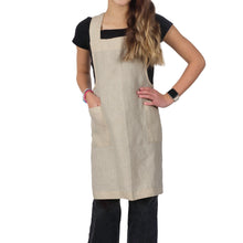 Load image into Gallery viewer, Firenze Kids Beige Linen Smock Apron
