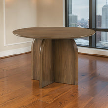 Load image into Gallery viewer, Delmon Round Dining Table - Dark Walnut [Online Only]
