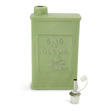 Load image into Gallery viewer, Ceramic Olive Oil Can 22 oz Cypress Garden Green
