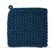 Load image into Gallery viewer, Crochet Trivet Potholder Blue Cotton
