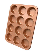 Load image into Gallery viewer, Muffin Pan 12 Cup Rose Gold
