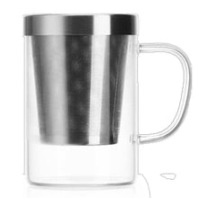 Load image into Gallery viewer, Glass Tea Mug With Stainless Steel Filter
