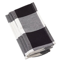 Load image into Gallery viewer, Holiday Black Buffalo Check Plaid Cotton Cloth Napkins 20"x20", Set of 4 (2 Colors) [Online Only]
