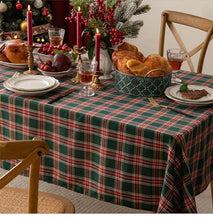Load image into Gallery viewer, Classic Plaid Snowflake Holiday Tablecloth [Online Only]
