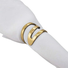 Load image into Gallery viewer, Contemporary Zig Zag Metal Napkin Rings, Set of 4 [Online Only]
