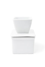 Load image into Gallery viewer, White Stoneware Butter Keeper
