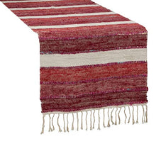 Load image into Gallery viewer, Woven Chindi Striped Fringe 100% Cotton Table Runner 16 x 72 Inch [Online Only]
