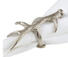 Load image into Gallery viewer, Rustic Antler Design Aluminum Napkin Rings, Set of 4 [Online Only]
