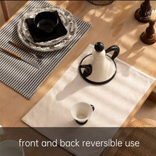 Load image into Gallery viewer, Fennco Styles Striped Two-Side Use Reversible Placemats, Set of 4 (2 Colors) [Online Only]
