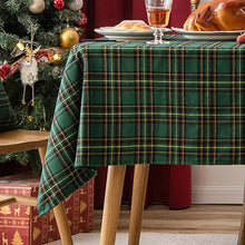 Load image into Gallery viewer, Classic Plaid Snowflake Holiday Tablecloth [Online Only]
