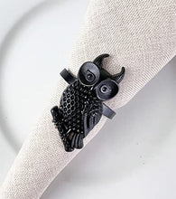 Load image into Gallery viewer, Perched Owl Metal Napkin Rings, Set of 4 [Online Only]
