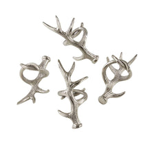 Load image into Gallery viewer, Rustic Antler Design Aluminum Napkin Rings, Set of 4 [Online Only]
