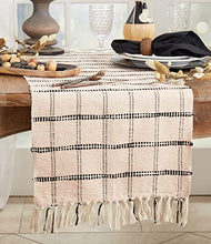 Load image into Gallery viewer, Woven Checker Tassel Cotton Table Runner 16" W x 72" L [Online Only]
