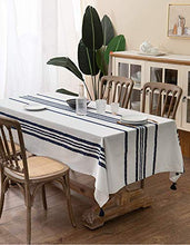 Load image into Gallery viewer, Classic Chain Print 100% Cotton Tablecloth with Tassel 55" W x 55" L [Online Only]
