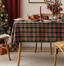 Load image into Gallery viewer, Classic Plaid Snowflake Holiday Tablecloth [Online Only]
