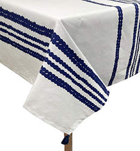 Load image into Gallery viewer, Classic Chain Print 100% Cotton Tablecloth with Tassel 55" W x 55" L [Online Only]
