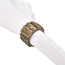 Load image into Gallery viewer, Contemporary Ribbed Design Metal Napkin Rings, Set of 4 [Online Only]
