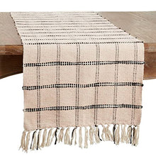 Load image into Gallery viewer, Woven Checker Tassel Cotton Table Runner 16" W x 72" L [Online Only]
