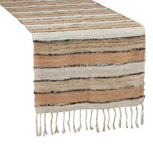 Load image into Gallery viewer, Woven Chindi Striped Fringe 100% Cotton Table Runner 16 x 72 Inch [Online Only]
