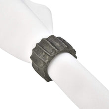 Load image into Gallery viewer, Contemporary Ribbed Design Metal Napkin Rings, Set of 4 [Online Only]
