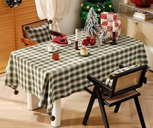 Load image into Gallery viewer, Plaid Woven 100% Cotton Tablecloth with Pom Pom [Online Only]
