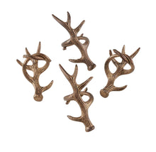 Load image into Gallery viewer, Rustic Antler Design Aluminum Napkin Rings, Set of 4 [Online Only]
