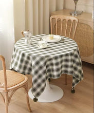 Load image into Gallery viewer, Plaid Woven 100% Cotton Tablecloth with Pom Pom [Online Only]
