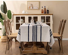 Load image into Gallery viewer, Classic Chain Print 100% Cotton Tablecloth with Tassel 55" W x 55" L [Online Only]
