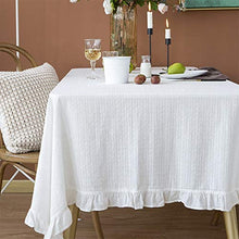 Load image into Gallery viewer, French Ruffled Border Cotton Woven Tablecloth [Online Only]
