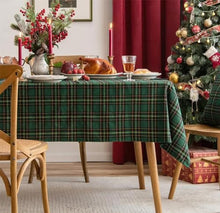 Load image into Gallery viewer, Classic Plaid Snowflake Holiday Tablecloth [Online Only]
