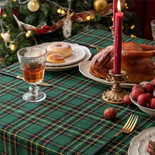 Load image into Gallery viewer, Classic Plaid Snowflake Holiday Tablecloth [Online Only]
