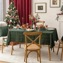Load image into Gallery viewer, Classic Plaid Snowflake Holiday Tablecloth [Online Only]
