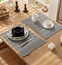 Load image into Gallery viewer, Fennco Styles Striped Two-Side Use Reversible Placemats, Set of 4 (2 Colors) [Online Only]

