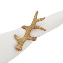 Load image into Gallery viewer, Rustic Antler Design Aluminum Napkin Rings, Set of 4 [Online Only]
