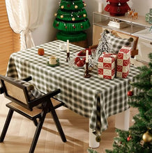 Load image into Gallery viewer, Plaid Woven 100% Cotton Tablecloth with Pom Pom [Online Only]
