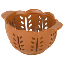 Load image into Gallery viewer, Matte Orange Scallop Top Round Berry Basket with Handles
