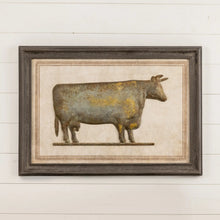 Load image into Gallery viewer, Framed Metal Cow Art
